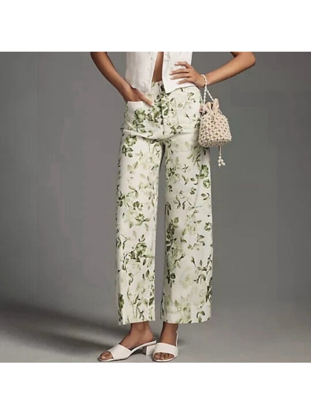 Anthropologie Maeve Colette linen blend crop pants